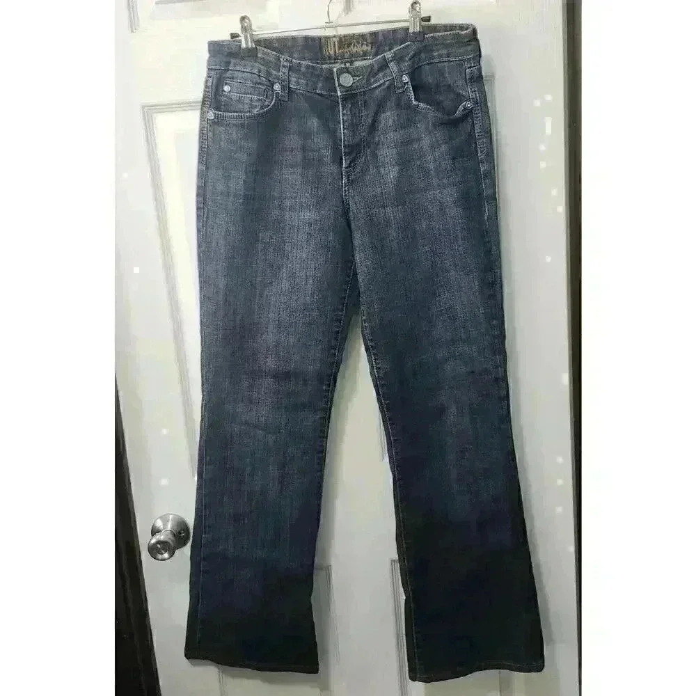 Kut From The Kloth Size 10 High Rise Jeans Dark Blue Boot Cut EUC - Picture 2 of 11